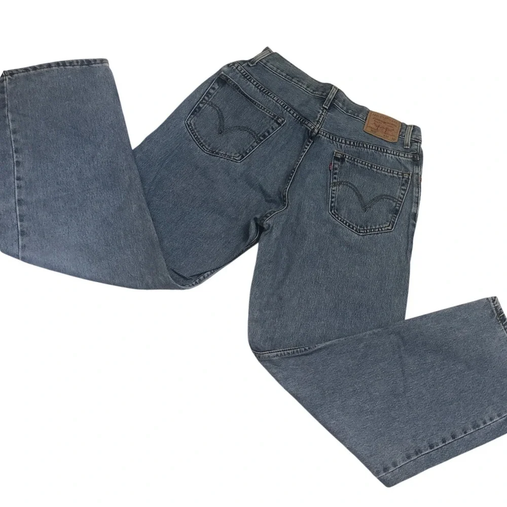 Levis 505 Regular Fit Mens Blue Jeans 36x30 Medium Wash Straight Leg Denim